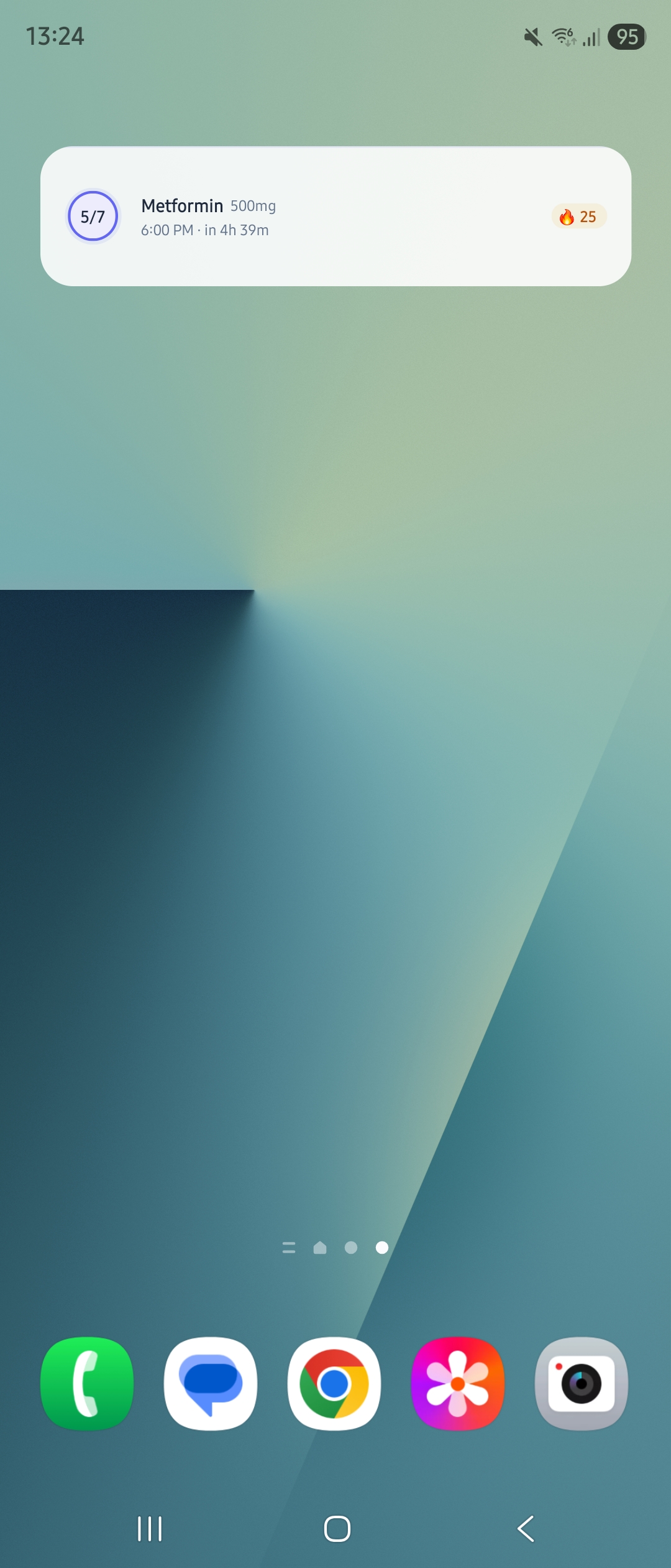 MedChime Today Compact 4x1 widget on home screen